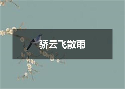 骄云飞散雨