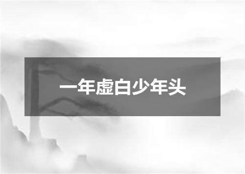 一年虚白少年头