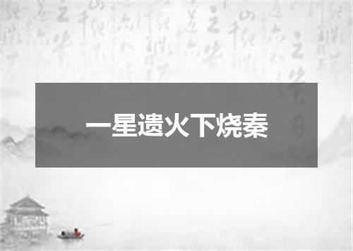 一星遗火下烧秦