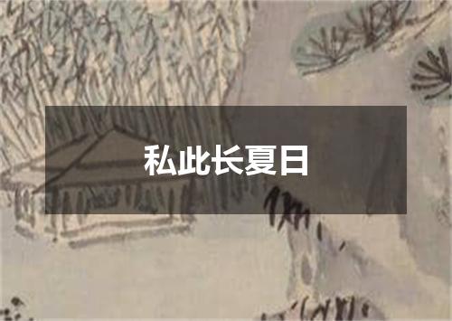 私此长夏日