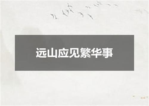远山应见繁华事
