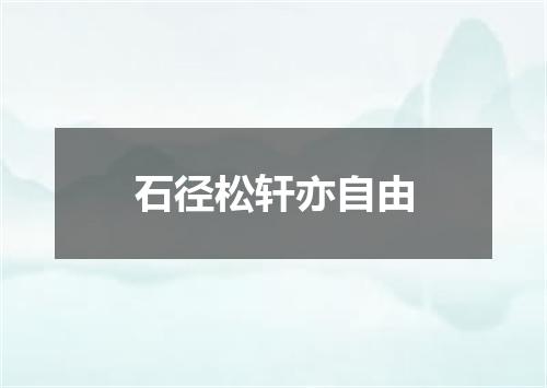 石径松轩亦自由