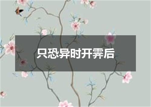 只恐异时开霁后