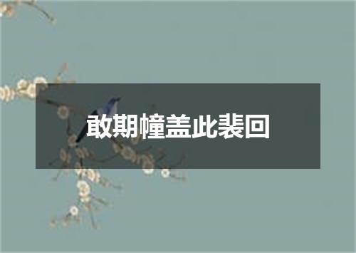 敢期幢盖此裴回