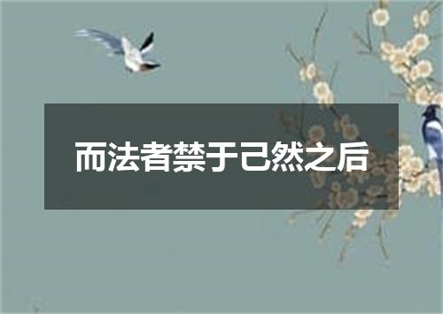 而法者禁于己然之后
