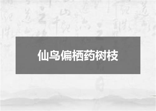 仙鸟偏栖药树枝