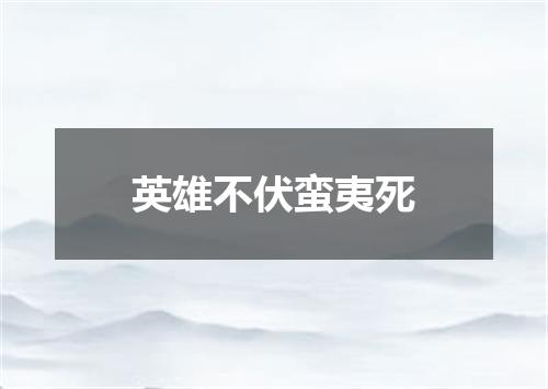 英雄不伏蛮夷死
