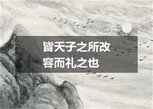 皆天子之所改容而礼之也