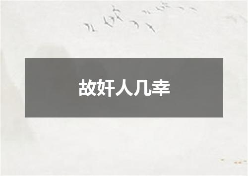 故奸人几幸