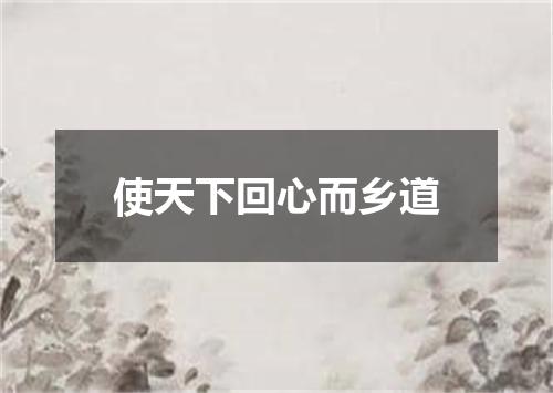 使天下回心而乡道