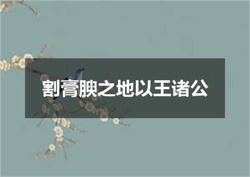 割膏腴之地以王诸公