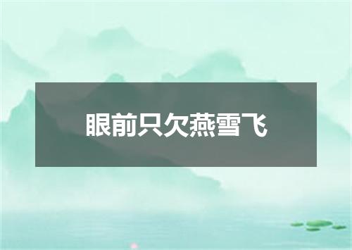 眼前只欠燕雪飞