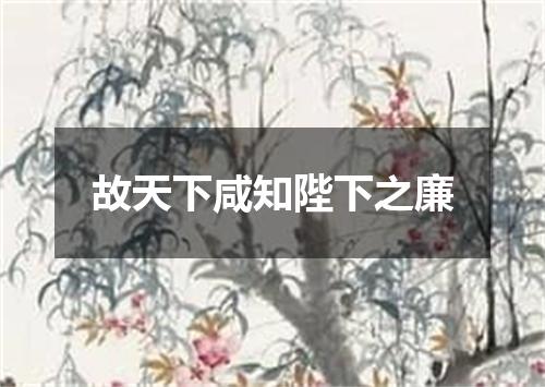 故天下咸知陛下之廉