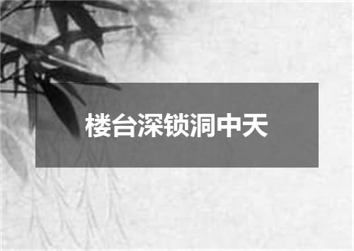 楼台深锁洞中天