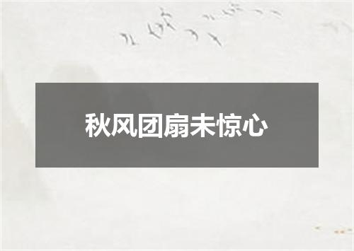 秋风团扇未惊心