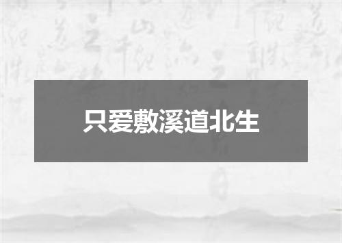 只爱敷溪道北生