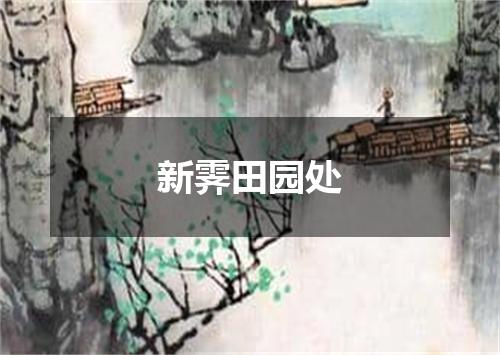 新霁田园处