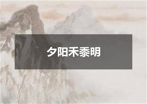 夕阳禾黍明
