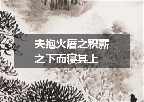 夫抱火厝之积薪之下而寝其上