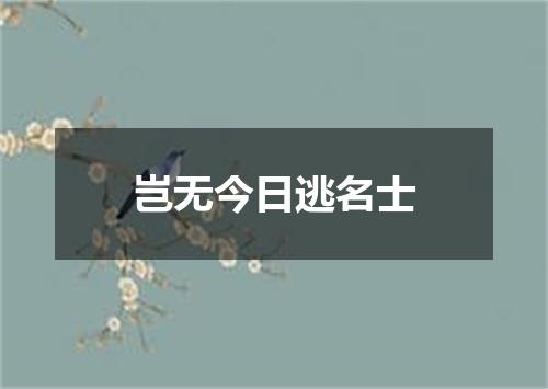 岂无今日逃名士