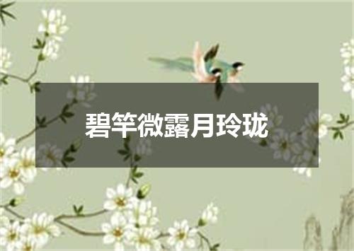碧竿微露月玲珑