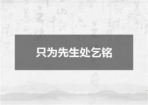 只为先生处乞铭