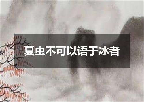 夏虫不可以语于冰者