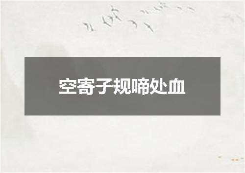 空寄子规啼处血