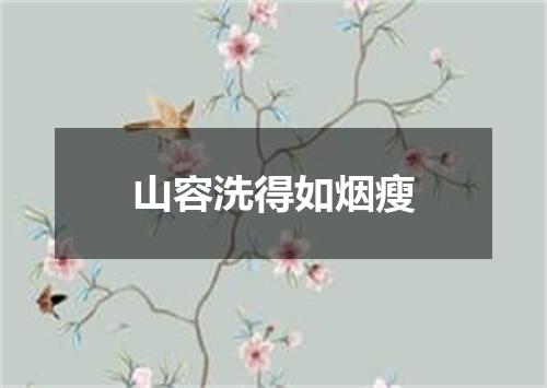 山容洗得如烟瘦