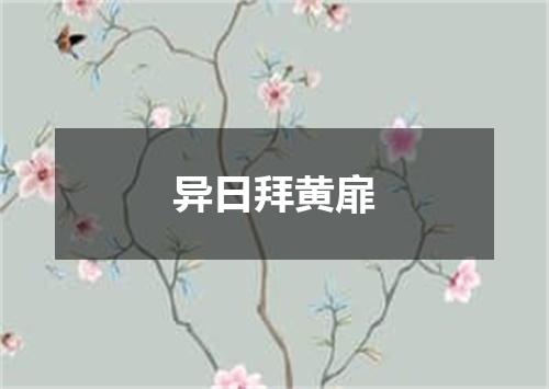 异日拜黄扉
