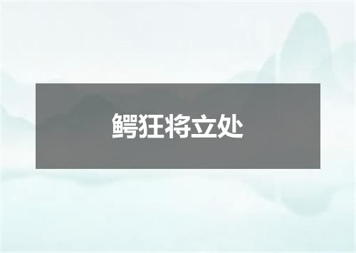 鳄狂将立处