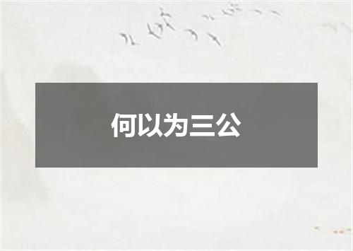 何以为三公