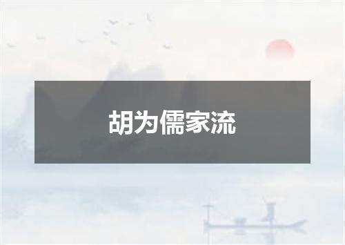 胡为儒家流