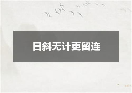 日斜无计更留连