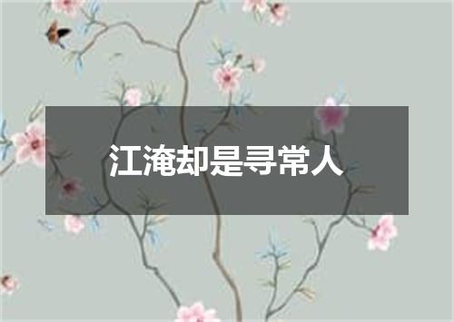 江淹却是寻常人