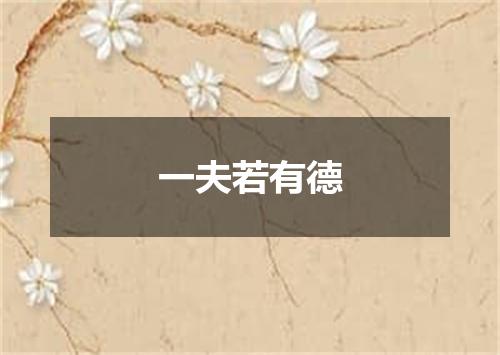 一夫若有德