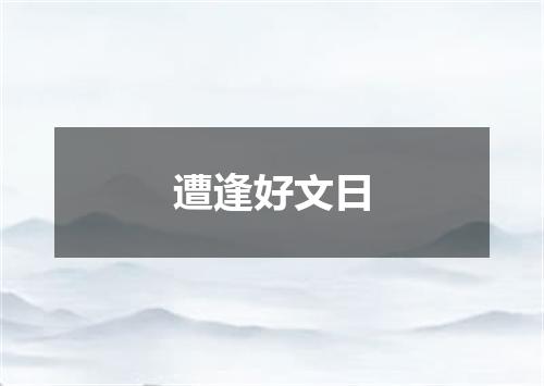 遭逢好文日
