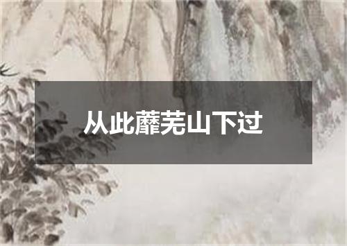 从此蘼芜山下过