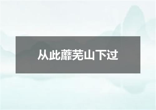 从此蘼芜山下过