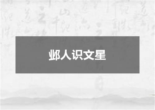 邺人识文星