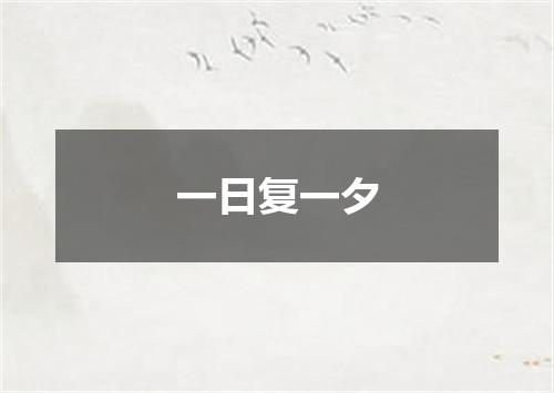 一日复一夕