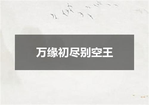 万缘初尽别空王