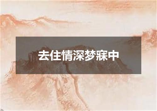 去住情深梦寐中