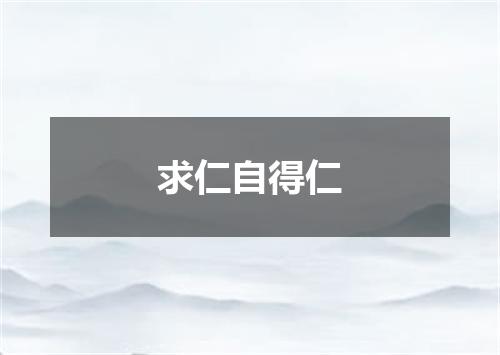 求仁自得仁