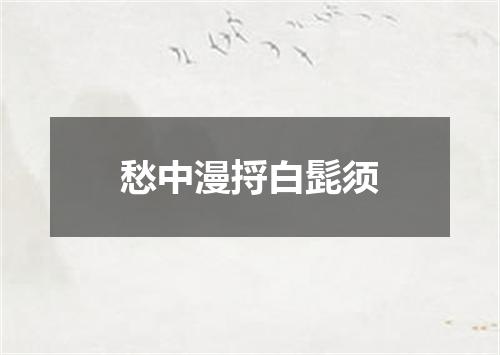 愁中漫捋白髭须