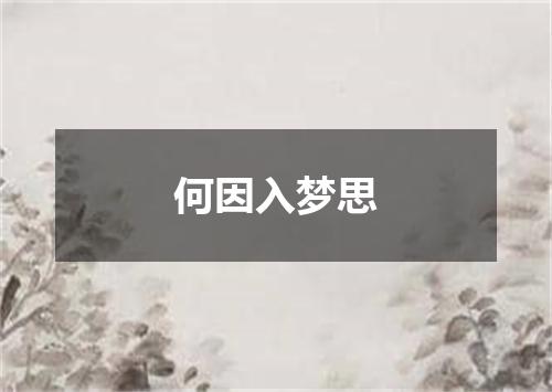 何因入梦思