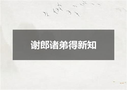 谢郎诸弟得新知