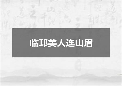 临邛美人连山眉