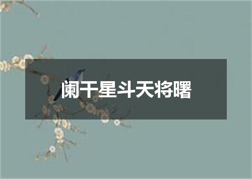 阑干星斗天将曙