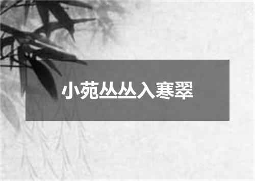 小苑丛丛入寒翠